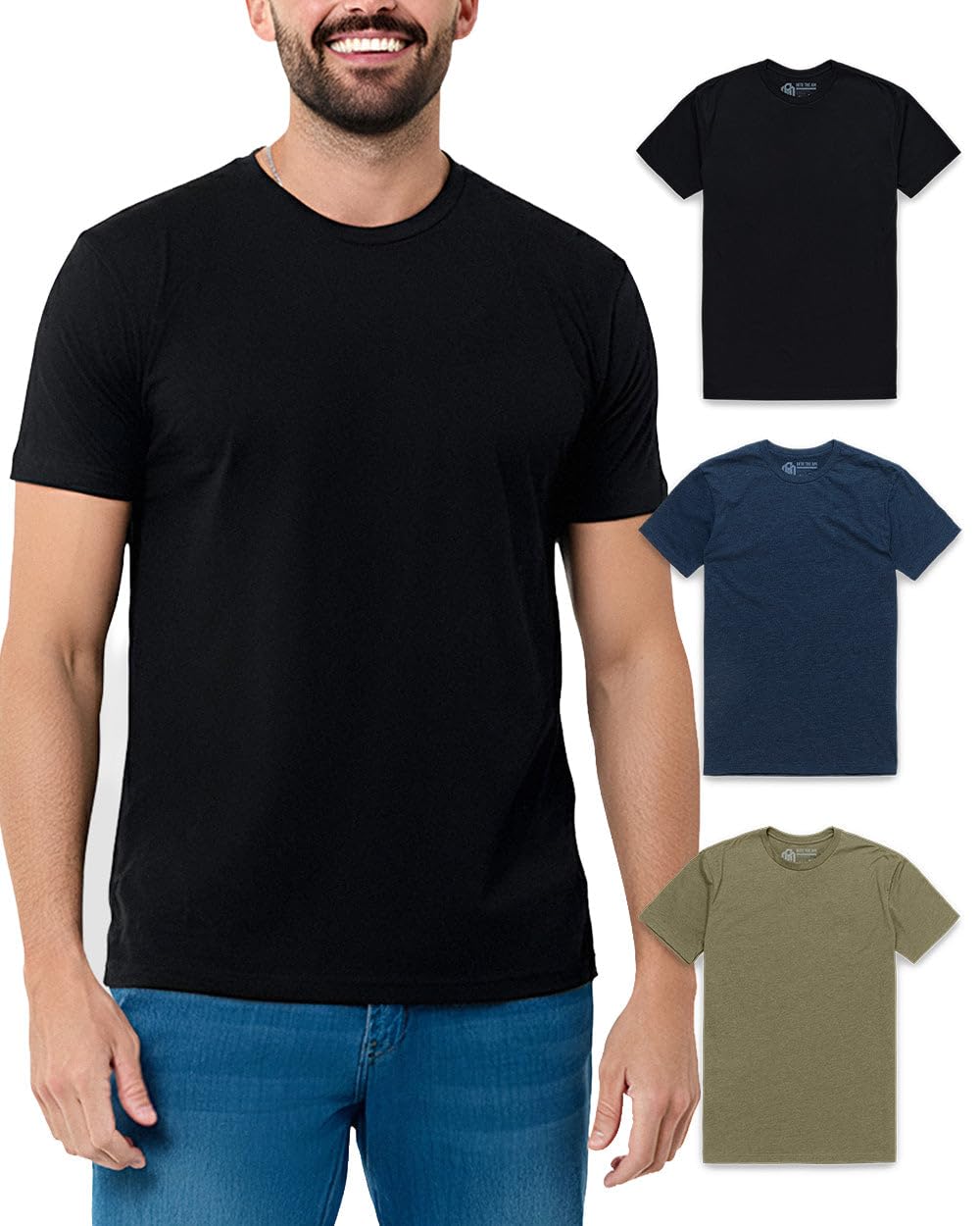 INTO THE AM Men's Casual Contemporary Athleisure (Pack of 3) | Casual T-shirts m