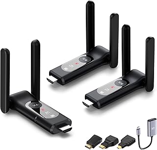 Wireless HDMI Transmitter and 2 Receiver,50M/165FT,LED Display,Up to 8 RXs | Plug and Play,Smart Thermal Control,2.4+5GHz,Wirelessly Video Stream from Netflix/Laptop/TV Box/Camera to Multiple Screen/TVs