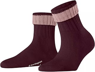 Burlington Women's Plymouth Socks Breathable Climate Regulating Odour Inhibiting Wool Reinforced Warm Thick Cuffs for Turning Up Rustic Plain One-SIZE-FITS-ALL as a Gift 1 Pair