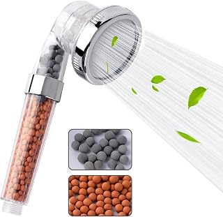 VEHHE High Pressure Shower Head with Filter Beads, 3 Spray Modes | G1/2" Universal Fitting | Replaceable Filter Beads | Tool-Free Installation | Easy to Clean | For Bathroom