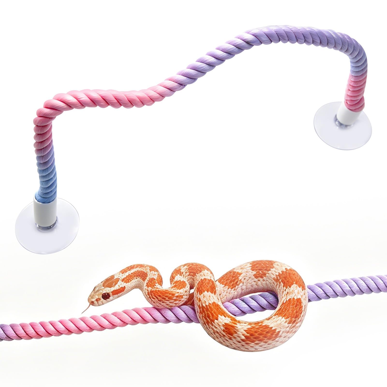 CYUXING Pink Snake Enrichment Climbing Rope, Ball Python Tank Climbing Accessori