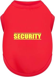 Security Print Pattern Pet Clothing: Breathable dog shirt for small, medium and large dogs. Red & S