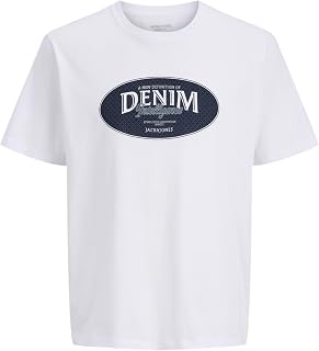 JACK & JONES Men's Jjedover Denim Tee SS O-Neck Noos