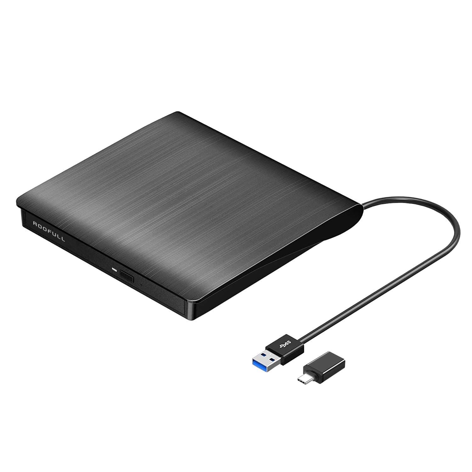 ROOFULL External CD DVD Drive for Laptop PC, USB 3.0 Type-C | Portable CD DVD Pl