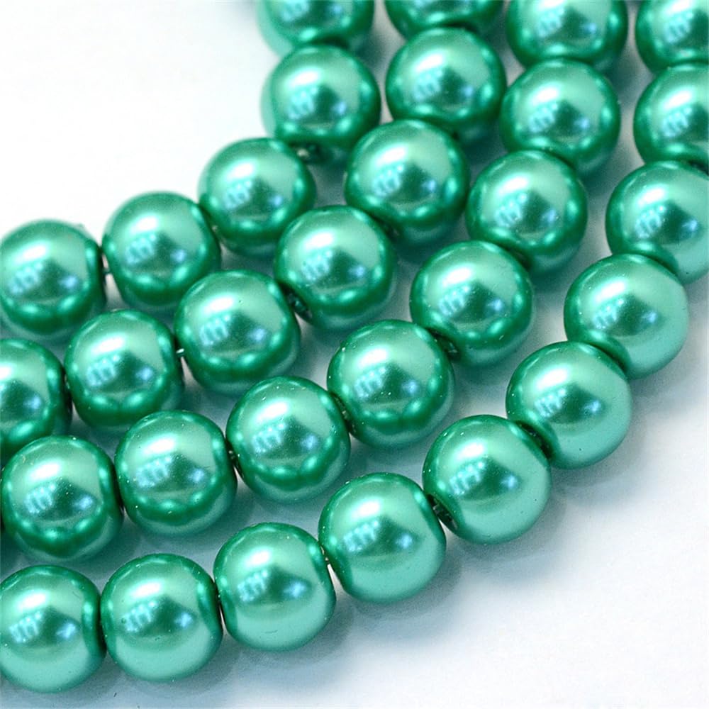 1 Strand Round Pearl Glass Pearl Beads Painted Baking Beads Spacer Imitation Gla
