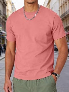 Men's Crew Neck Short Sleeve T-Shirt Soft Cotton for Everyday Summer Comfort
