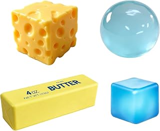 Cheese Squishy Toy, Slow-Rising Cheese Squishy Squeeze Block, Stress Balls for Adults, Stress & Anxiety Relief Fidget Gift,Stress-Relief Set for the Office and Classroom (4PCS)