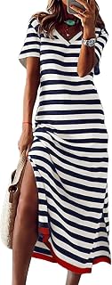 Wkior Shift Dress for Women V Neck Short Sleeve Solid Color Casual Summer Dresses (S-2XL)
