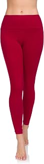 SOFTSAIL LWP Women's Leggings Cotton High Waisted Full Length Tummy Control Stretch Pants with Elastic Panels for Women Plus Size