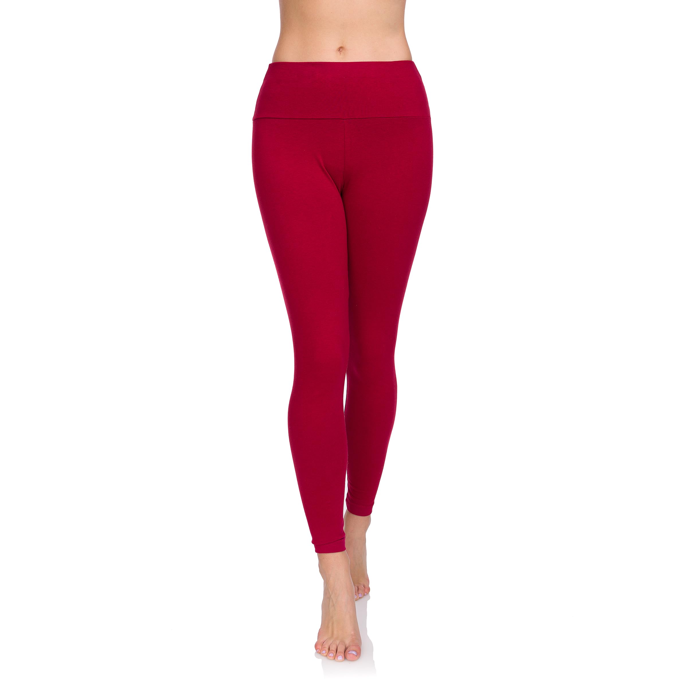 SOFTSAIL LWP Women's Leggings Cotton High Waisted Full Length Tummy Control Stre
