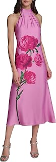 KARL LAGERFELD Womens Sleeveless Halter Neck Maxi DressDress