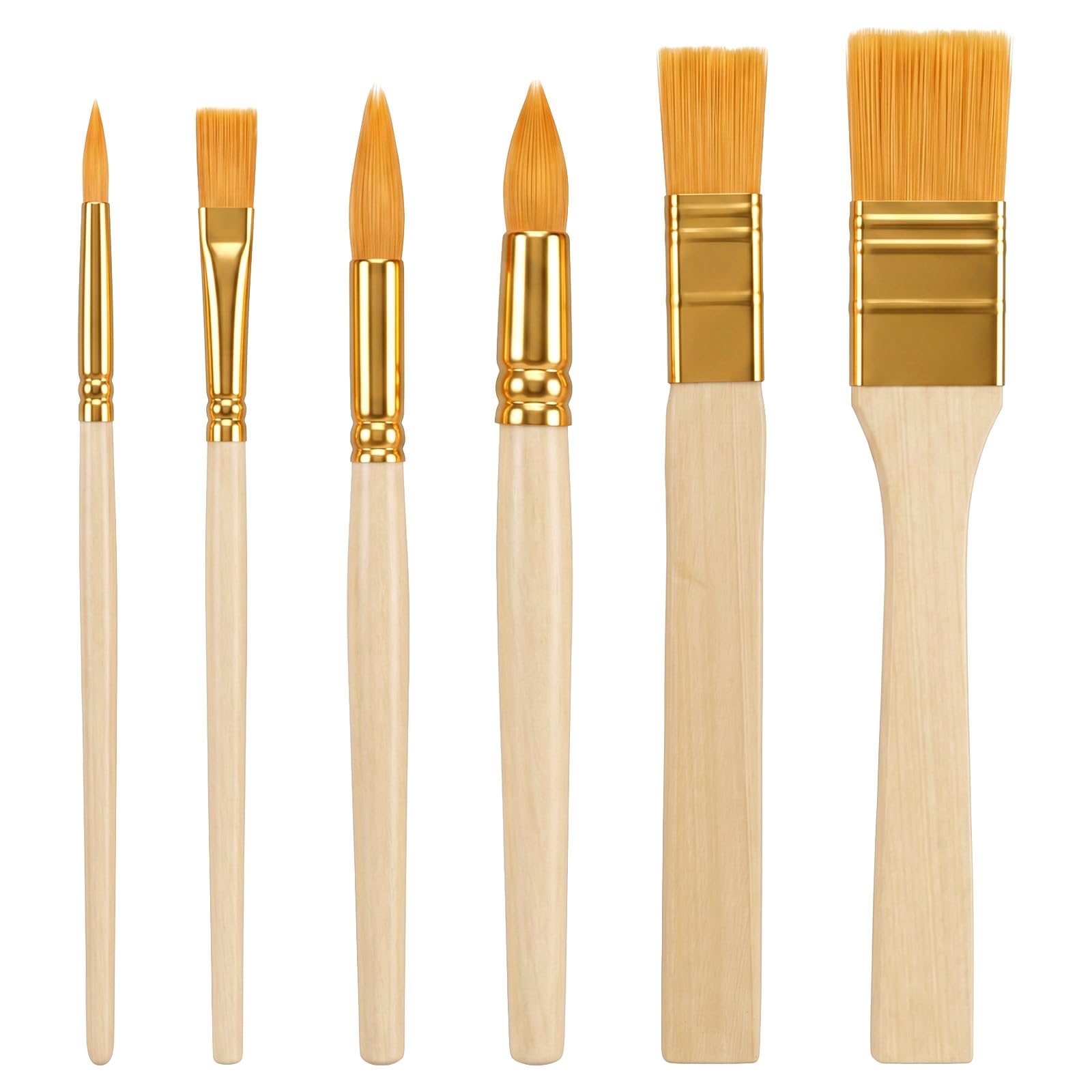6PCS Nylon Stencil Paint Brush for Stenciling Wooden Stencil Brushes Set | Nylon