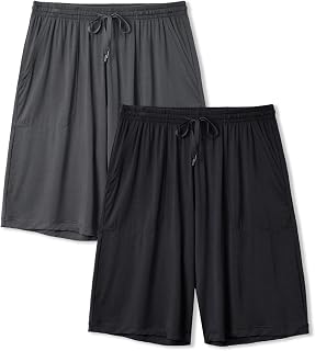 DAVID ARCHY Cloud-Soft Mens Pajama Shorts, 2 Pack Sleep Shorts