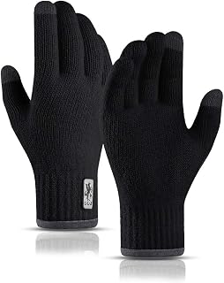 Winter Gloves Men Women, Touch Gloves Thermal Wool Gloves for Work Running Cycling Driving