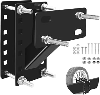 Spare Tire Mount, Universal Spare Tire Carrier Holder | for Utility Trailer Boat, Fits 4 &amp; 5 &amp; 6 Lugs Trailer Wheels On 4", 4.5'', 4.75'', 5'' and 5.5'' Bolt Patterns