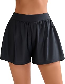 Halcurt Women's High Waisted Shorts with Bikini Lining