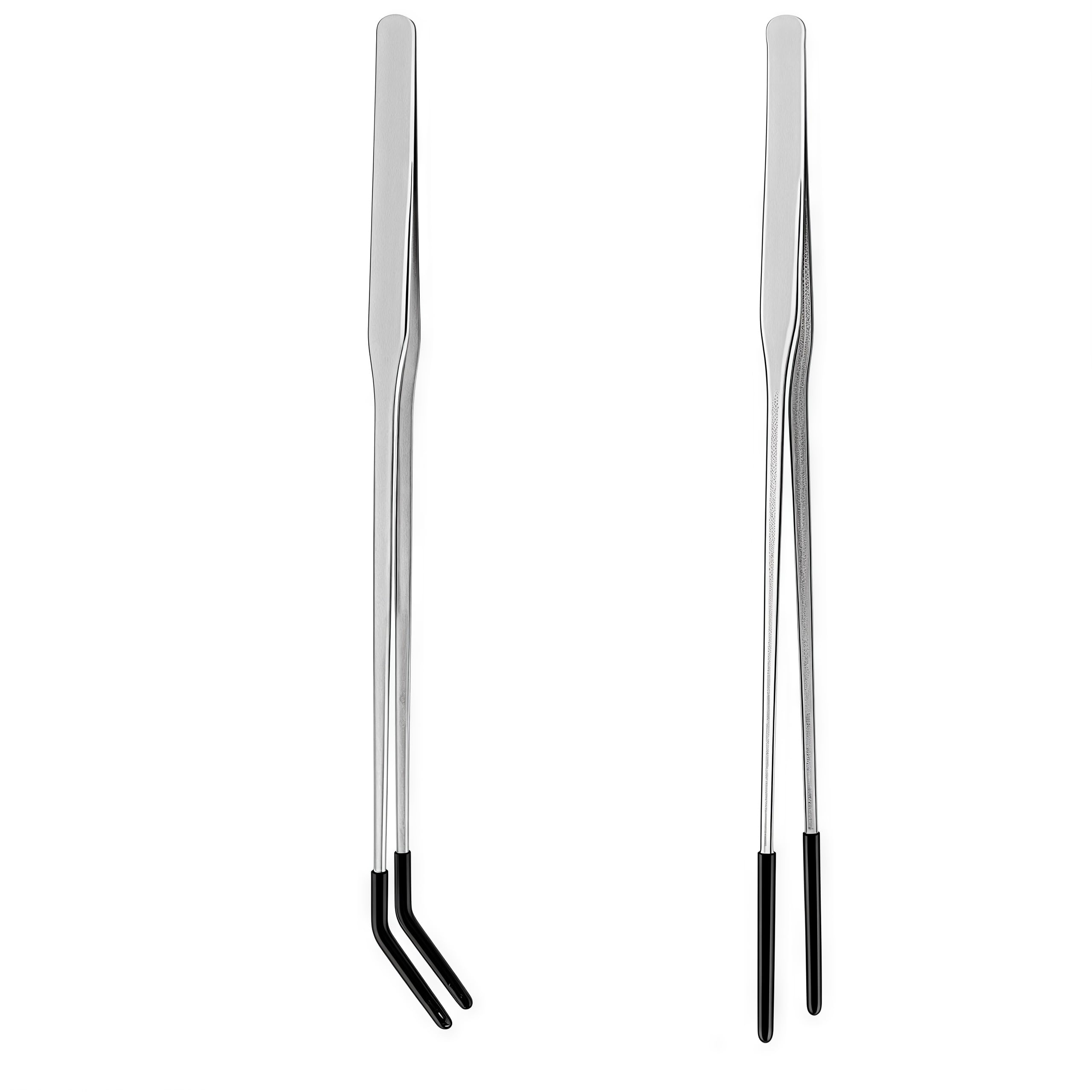 2 Pcs Reptile Feeding Tongs with Rubber Tip,Long Tweezers with Straight Curved H