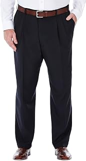 Haggar Cool Right Performance Men's Flex Stria Slim Fit Flat Front Pant