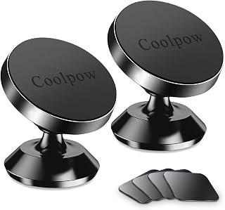 【2-Pack】 Magnetic Phone Holder Car Phone Holder Mount GPS Dash Mount | Universal 360° Rotation Strong Magnetic Cell Phone Holder Car Accessories for Women Men Fits All Cell Phone GPS Vehicle Mount