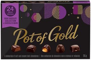 Pot of Gold Dark Chocolate Collection, sweet chocolate box festive special occasion holiday party gift, 24 pieces, 248g