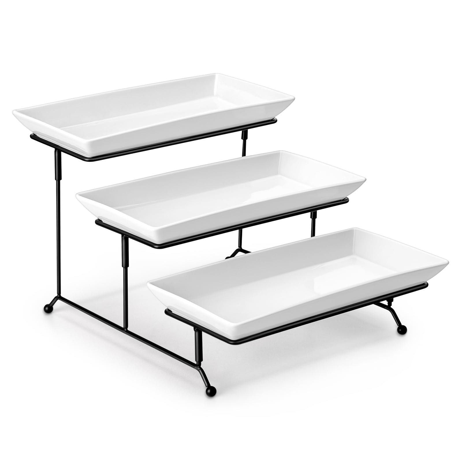 MALACASA 3 Tier Serving Trays for Party, Porcelain Serving Platters and Trays, 1