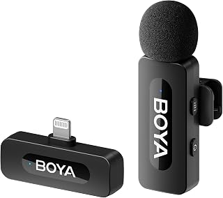 BOYA BY-V1 Professional Lapel Wireless Microphone, Mini Microphone iPhone Smartphone, Recording Podcast, Video, Vlog, Youtube, TikTok, Live Stream
