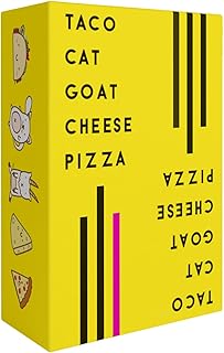 Taco Cat Goat Cheese Pizza Card Game by Taco Cat Games, Age 7+, 2-8 Players | 10 min rounds, Slap pile when word matches card, Action cards add twists, Builds reflexes, Fun for all ages