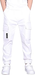 CAMLAKEE Children's Cargo Trousers, Boys’ Joggers with Elastic Waistband