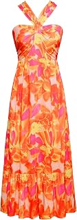 GRACE KARIN Womens Summer Floral Halter Boho Maxi Dresses