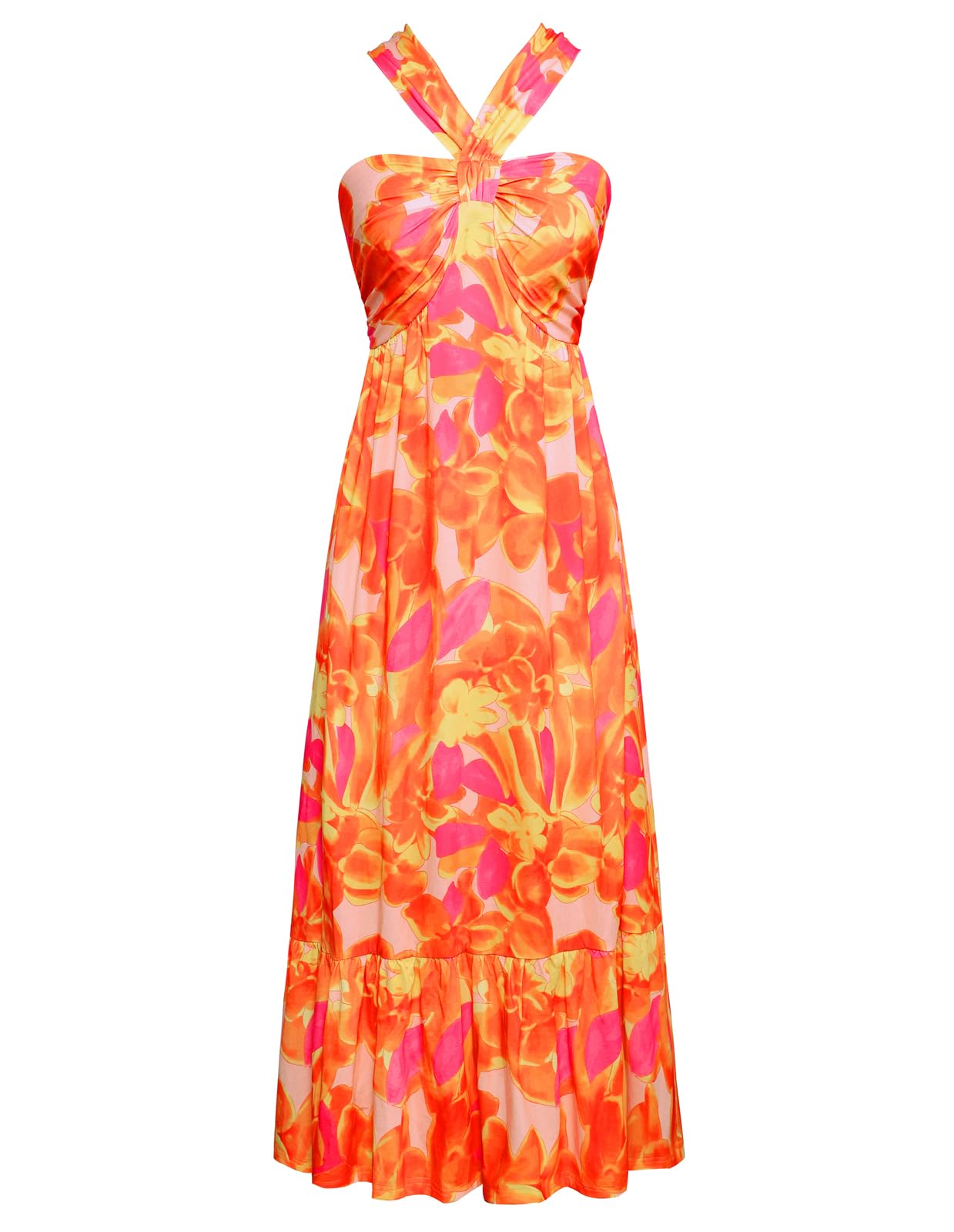 GRACE KARIN Womens Summer Floral Halter Boho Maxi Dresses