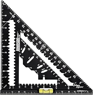 Johnson Level & Tool 1904-0700V 7-1/4" Johnny Square® MACH-1™ Smart Mark™ Rafter Square with Level Vial, Black
