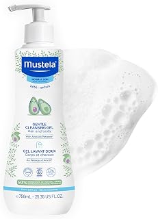 Mustela Gentle Cleansing Gel - Baby Wash for Delicate Skin and Hair - Newborn-Safe Cleanser - Made with with Natural Avocado Perseose - 1 or 2-Pack - Various Sizes