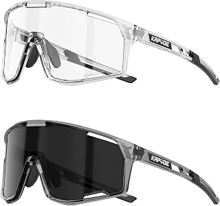 KAPVOE Photochromic Cycling Glasses Men Women Clear Mountain Bike Sunglasses MTB Baseball Running Triathlon - K180