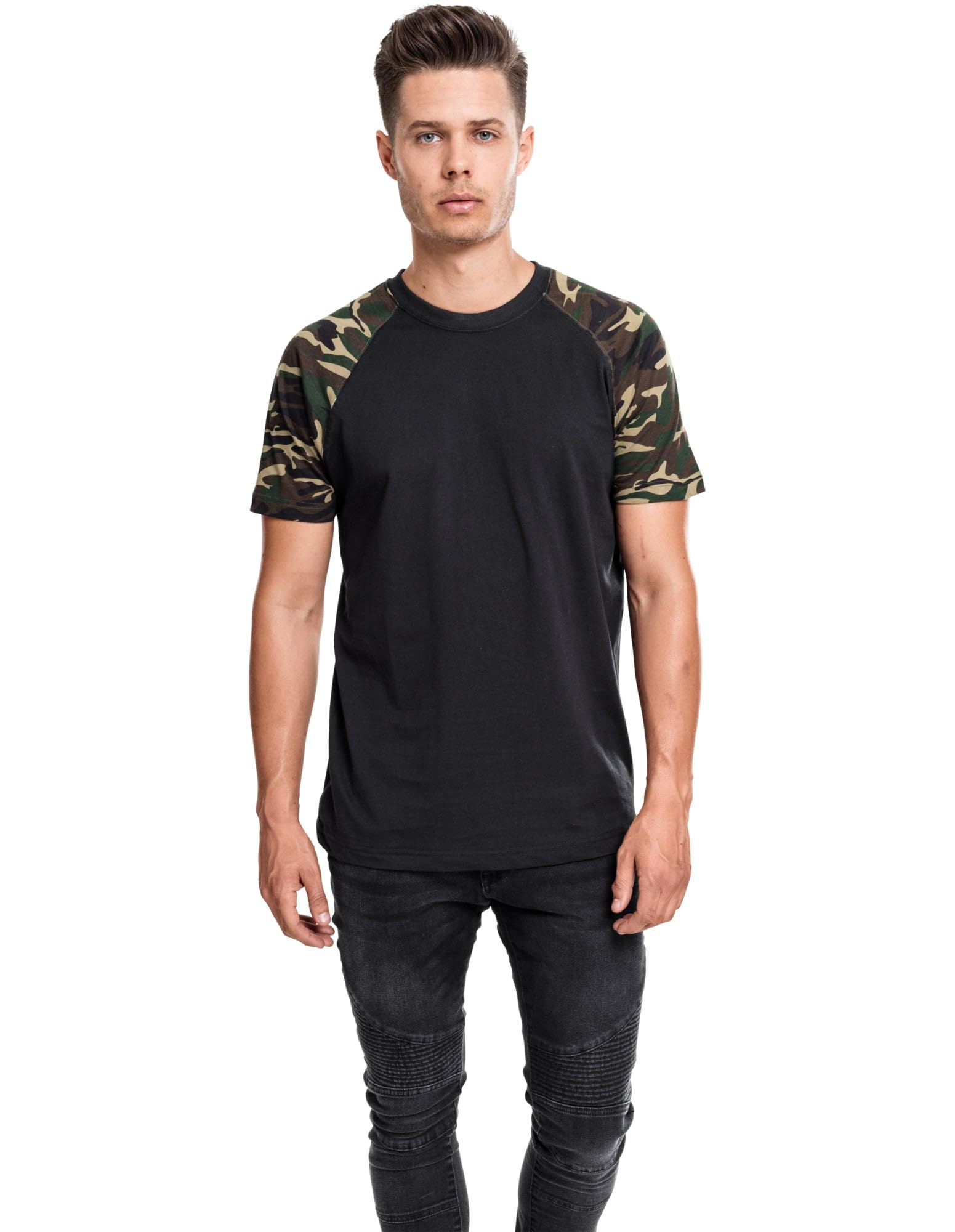Urban Classics Men's Baseball T-Shirt, Contrast Shortsleeves T-Shirt, Sports Shi