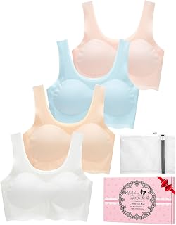 Girls Seamless Training Bras 8-15 Years Old with Sewn in Pads