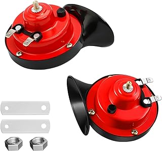 BLAU GRUN 2PCS 12V Waterproof Air-Electric Snail Horn Kit, Red | replacement use, fits various electrical systems for cars, motorcycles, trucks, bikes and boats, automotive electrical parts
