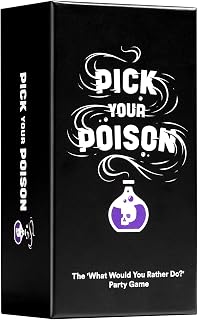 Pick Your Poison Party Game - The “What Would You Rather Do?” Family Card Game for White Elephant Parties, Stocking Stuffers + Board Games Night with Friends