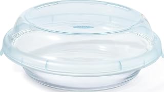OXO Good Grips Glass Pie Plate | 9 in, Includes Leakproof Lid, Glass, Freezer-to-Oven Safe, Pies & Quiches, Dishwasher Safe, Microwave Safe