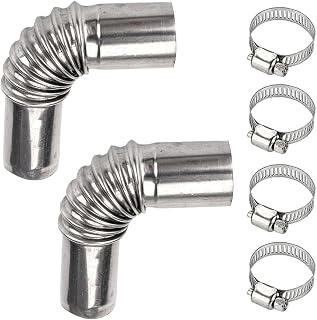 2pcs 24mm 4 ClampsDiesel 13cm Pipes Universal HeaterUniversal Heater,Air Diesel Parking Heater Exhaust Pipe Tube Elbow Connector Duct Boat Parts Car Accessories Inner Diameter Hose Line with Camps