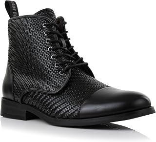 Polar Fox Men's Ankle Dress Boots | Lace-up Casual Fashion Boot Collection | Cap Toe & Plain Toe Styles |