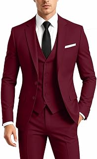 Men's Suit 3 Pieces Slim Fit Business Wedding Blazer Vest Pants Set Tuxedo