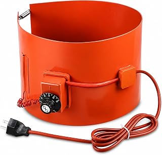 NORJIN 5 Gallon Metal Drum Heater 120V 800W, 7.8 x 33.8 inch Bucket Heater Insulated Band Heater, Silicone Rubber Heating Band with Temperature Controller
