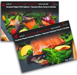 Wild Canadian Smoked Sockeye & Pink Salmon Duo with Maple Syrup - 2 Pack Retort Pouch Ready To Eat Fish Filet