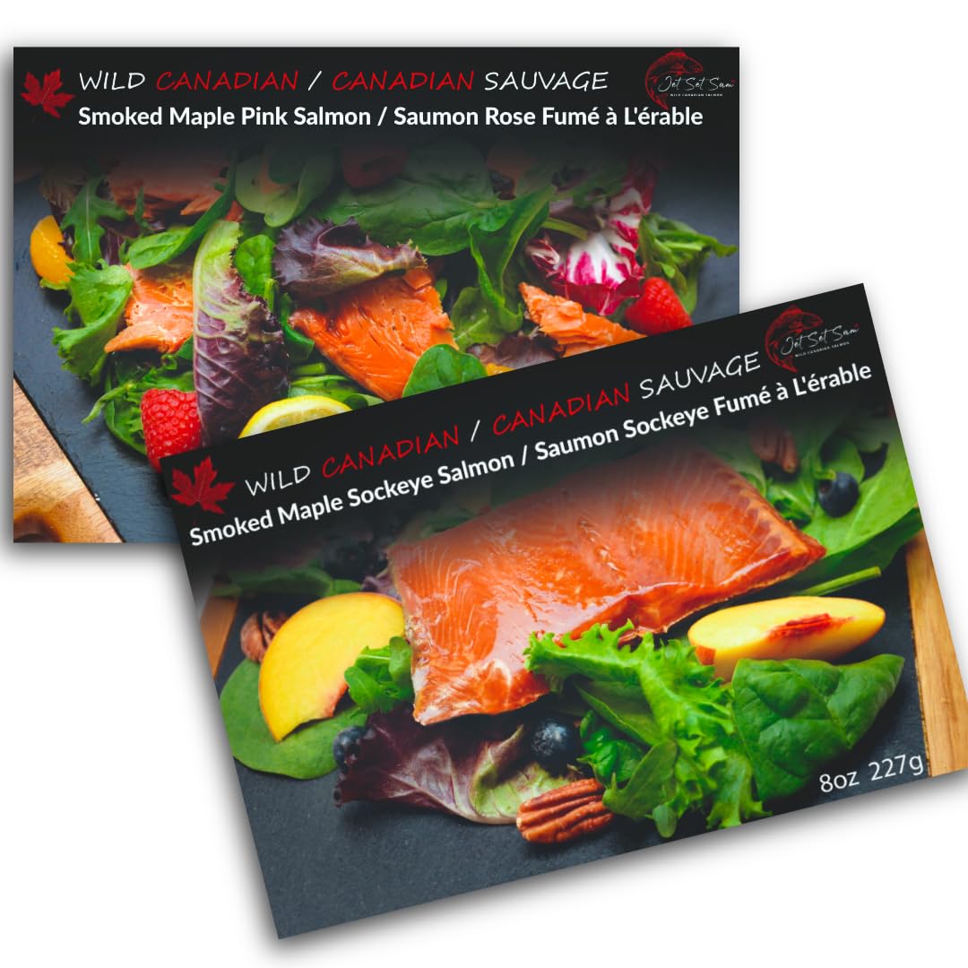 Wild Canadian Smoked Sockeye & Pink Salmon Duo with Maple Syrup - 2 Pack Retort 