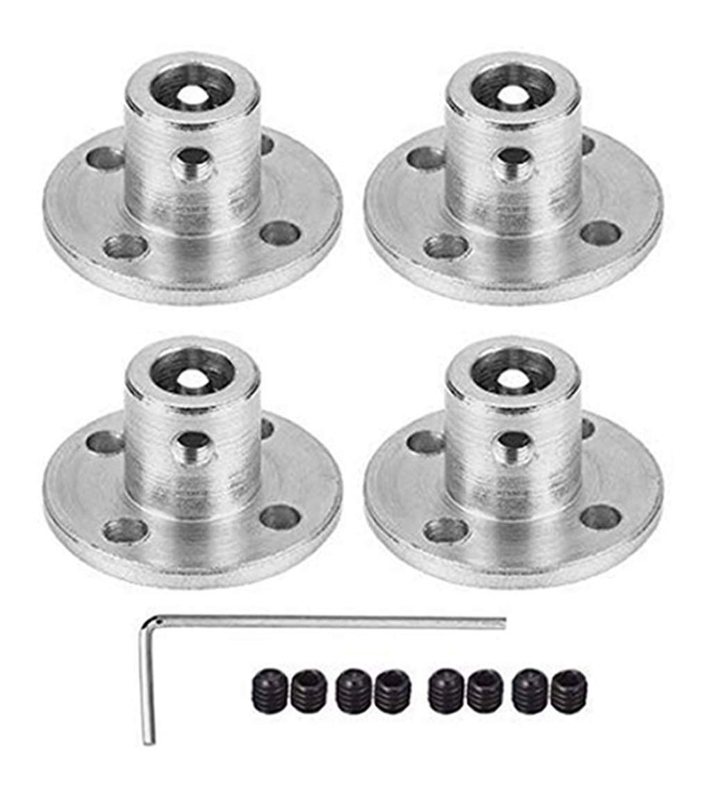 4Pcs Flange Coupling Connector, Rigid Guide Model Coupler Accessory, Shaft Axis 