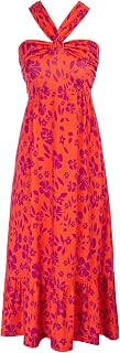 GRACE KARIN Women's Summer Floral Maxi Dress Backless Beach Guest Dress Flowy Swing Dress with Pockets