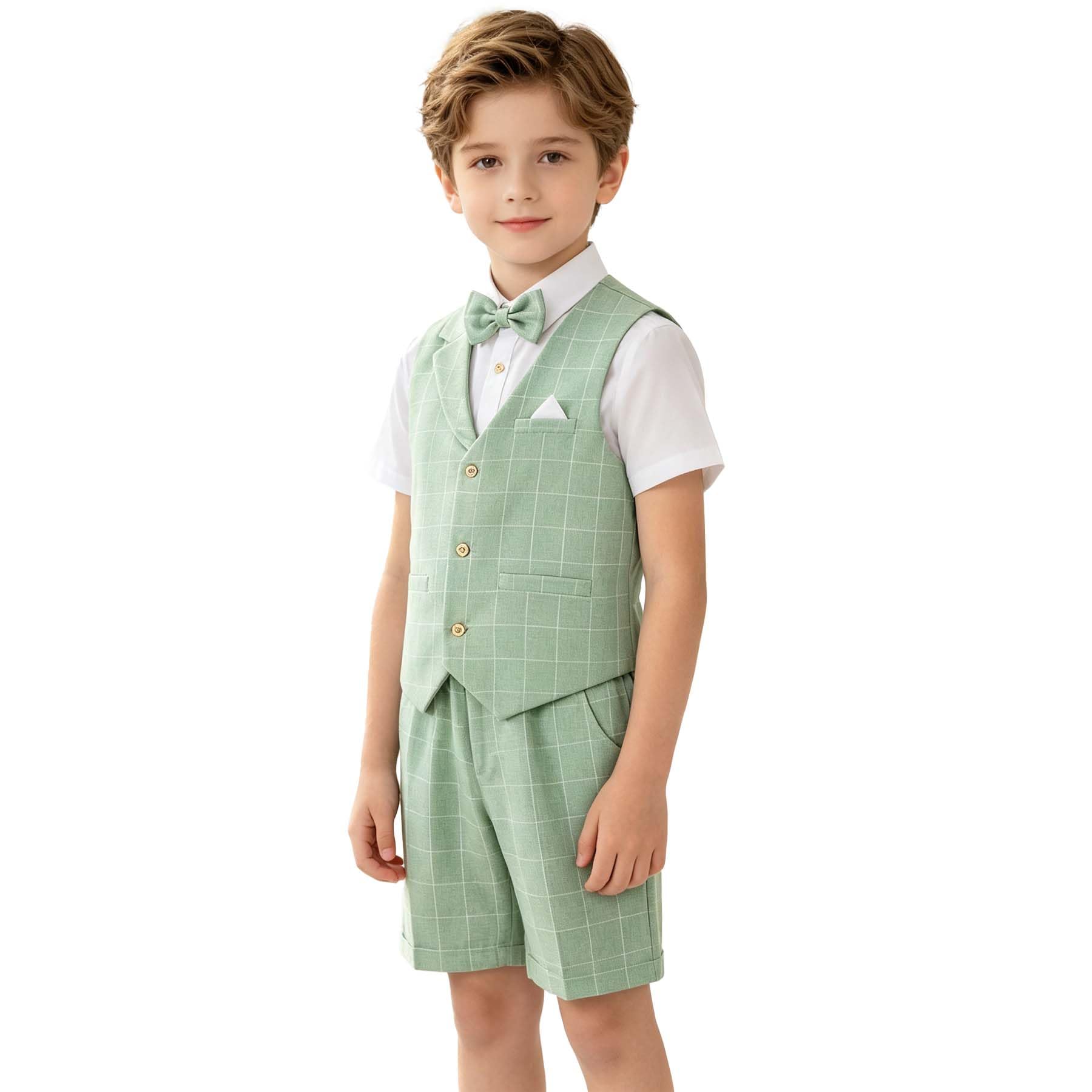 LOLANTA Set of 4 Children's Ceremony Summer Dress with Vest Trousers Shirt and B
