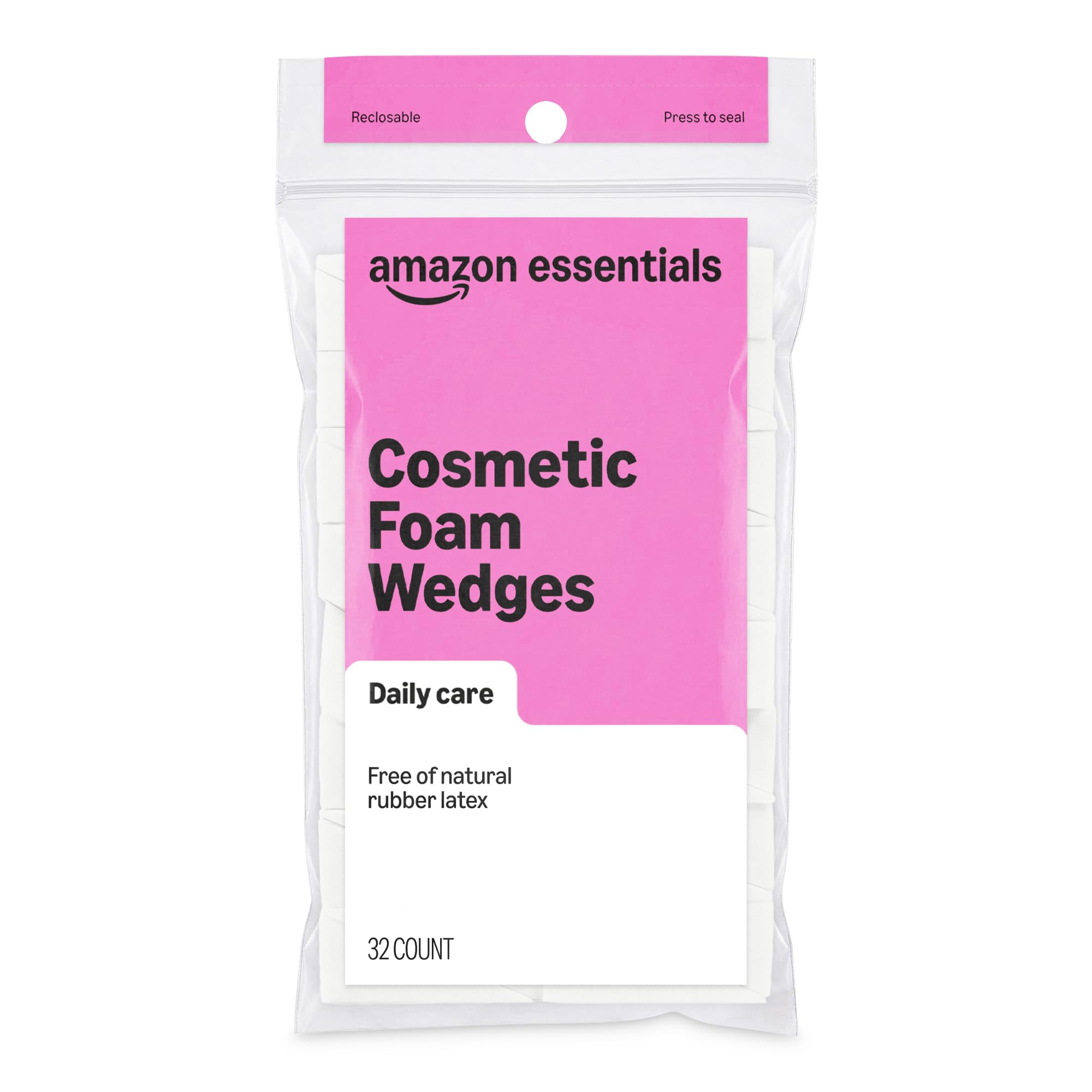 Amazon Essentials Cosmetic Foam Wedges For Makeup, 32 Count (Previously Amazon B