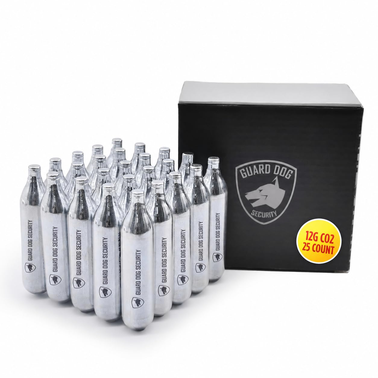 Guard Dog Security 8 Gram / 12 Gram Co2 Cartridges, Non-Threaded for BB Gun, BB 