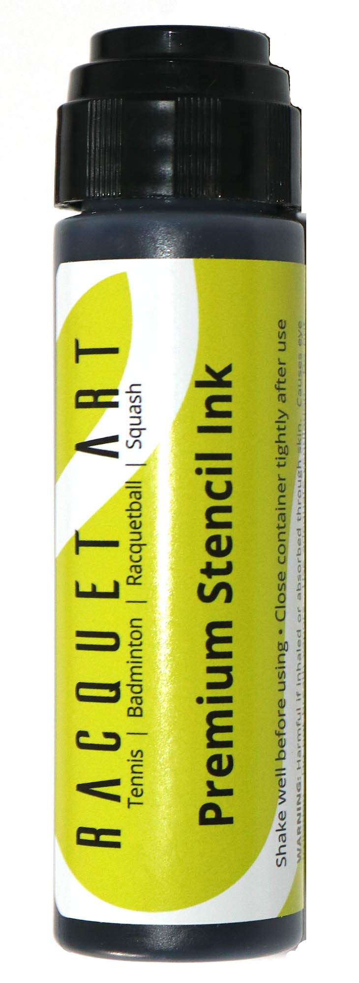 Racquet Art Premium Racquet Stencil Ink: Black, Red, White, Blue, Yellow, Silver